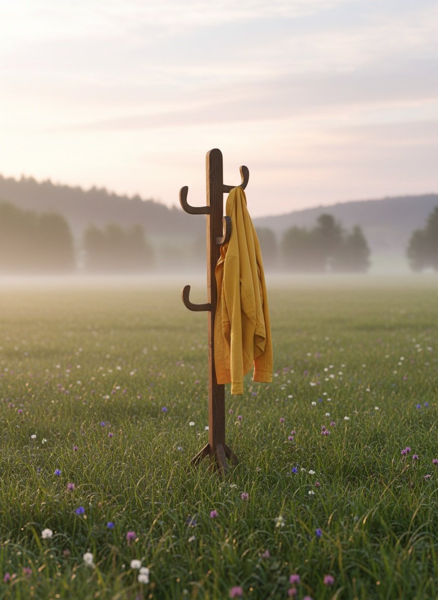 colgador con chaqueta amarilla grande